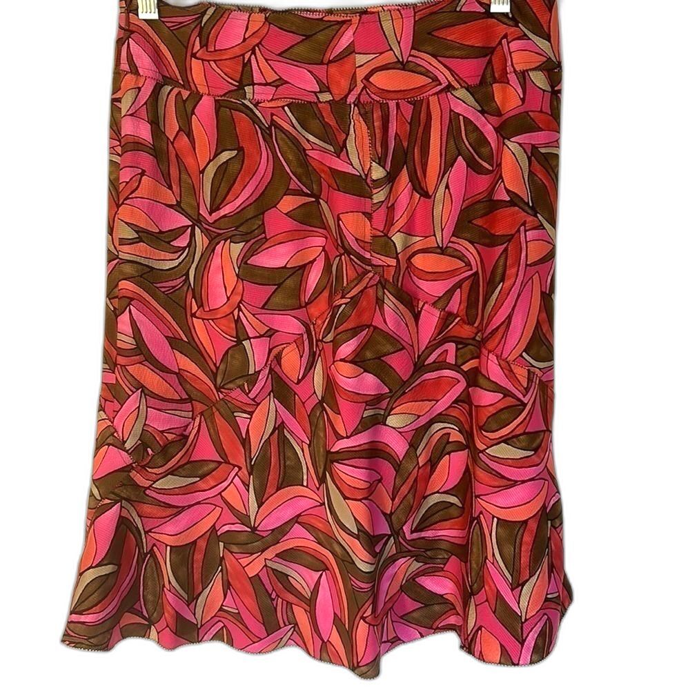 𝅺sigrid Olsen Collection Vibrant Color 100% Silk Skirt - Picture 2 of 3